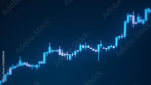Wallpaper Mural Stock Market Candlestick Graph with Bullish Trends on Blue Background - Vector Concept Torontodigital.ca