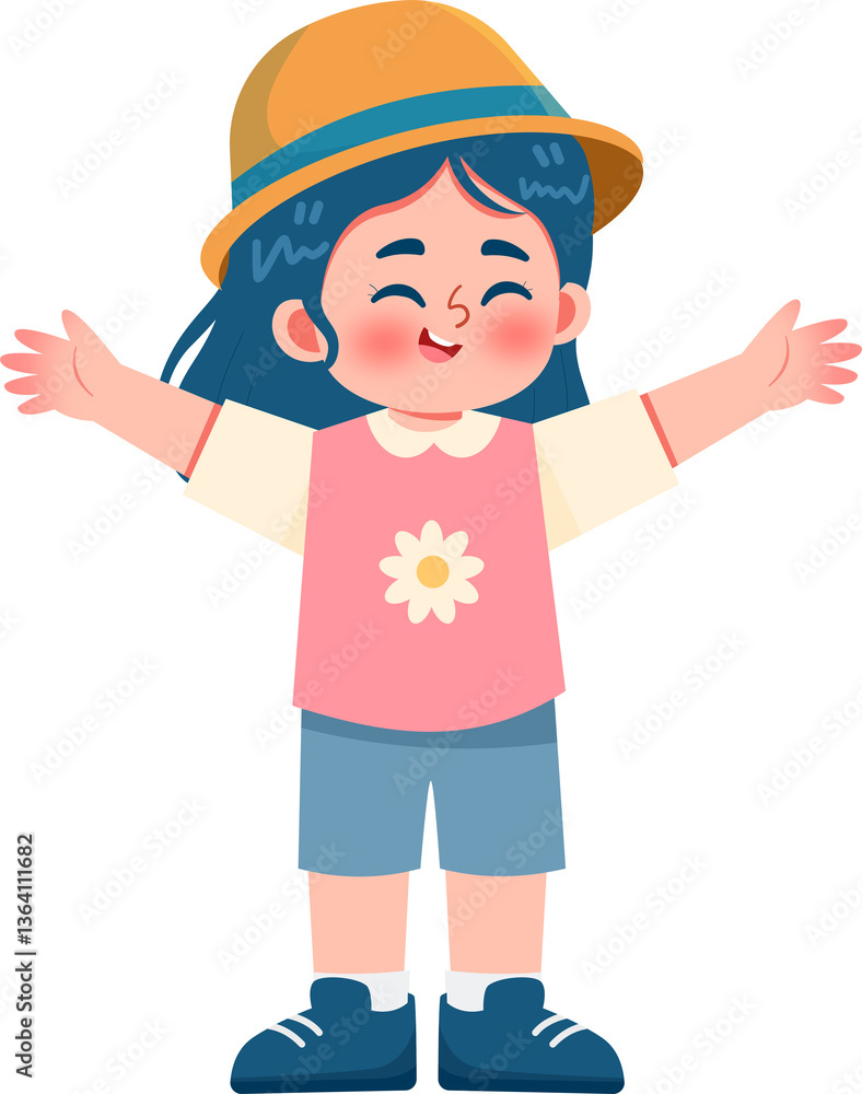 Childrens Catching a Butterfly or Insect with Bugs Net in Outdoor Illustration Childrens Catching a Butterfly or Insect with Bugs Net in Outdoor Illustration