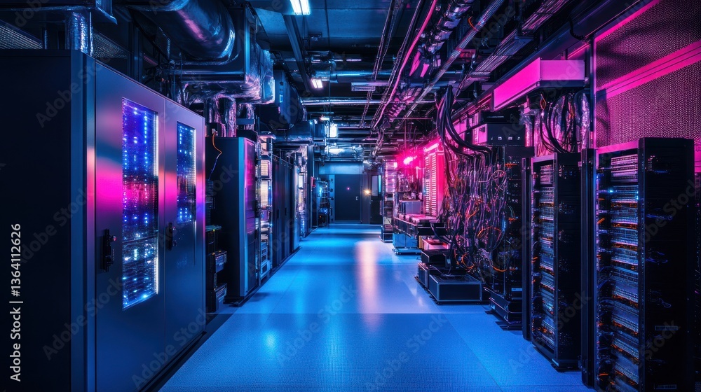 Fototapeta premium Quantum Computing Infrastructure: Cybersecurity Lab Powered by Advanced Technology