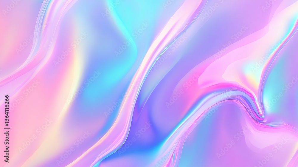 Obraz premium Holographic Gradient Neon Abstract Background with Iridescent Soft Pastel Colors and Vaporwave Aesthetic
