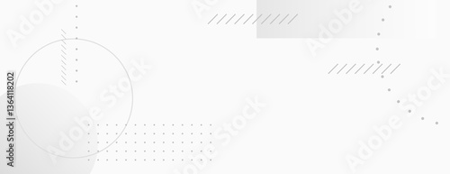 Obraz na płótnie Minimalist white background with geometric patterns. The white background features subtle lines and dots, creating a modern, clean texture. Geometric pattern background vector. White background. w salonie