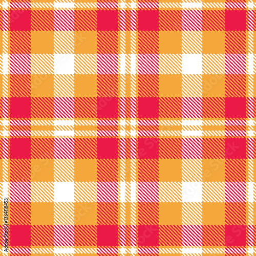 Pastel Butterscotch and Dusty White Seamless Tartan Textile Design