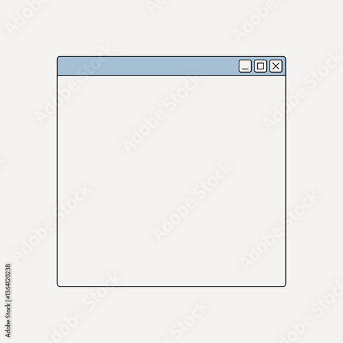 Blue pop-up window frame element vector