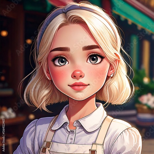 Cartoon of a young woman