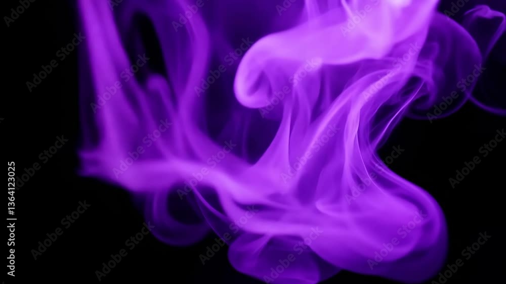 Vibrant purple smoke tendrils swirling and billowing in fluid motion with a mystical atmosphere Vibrant purple smoke tendrils swirling and billowing in fluid motion with a mystical atmosphere