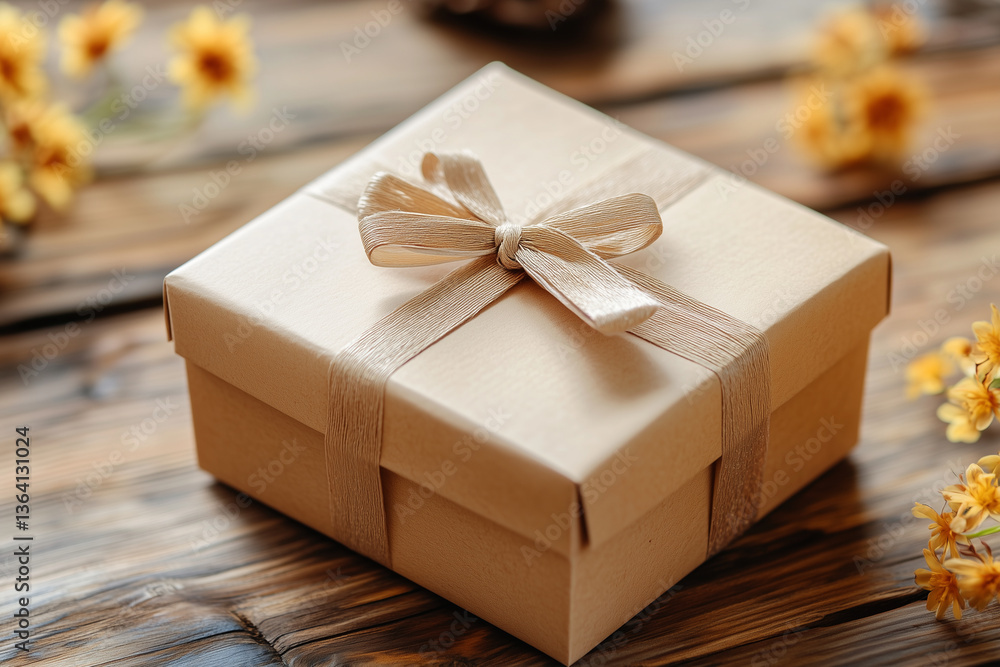 Gift Box with Ribbon and Floral Decoration Gift Box with Ribbon and Floral Decoration