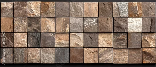 Panel kuchenny z motywem Stone Tile Texture Background - Variety of Brown and Gray Natural Stones