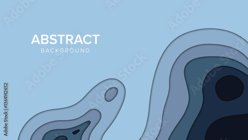 Abstract blue paper cut background design