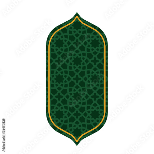 Elegant Islamic Pattern Border with Arch Doors, Windows, and Dome for Ramadan and Eid Decoration