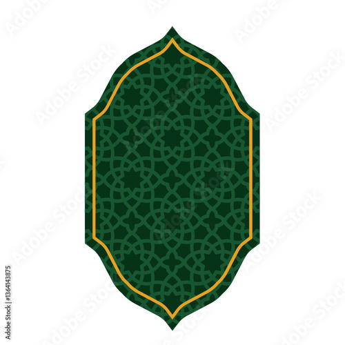 Elegant Islamic Pattern Border with Arch Doors, Windows, and Dome for Ramadan and Eid Decoration