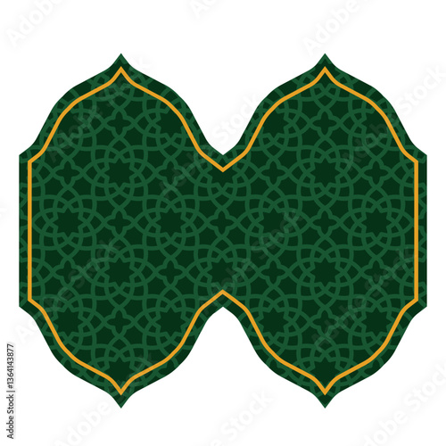 Elegant Islamic Pattern Border with Arch Doors, Windows, and Dome for Ramadan and Eid Decoration