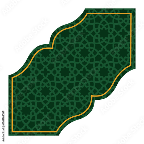 Elegant Islamic Pattern Border with Arch Doors, Windows, and Dome for Ramadan and Eid Decoration
