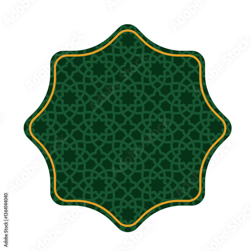 Elegant Islamic Pattern Border with Arch Doors, Windows, and Dome for Ramadan and Eid Decoration