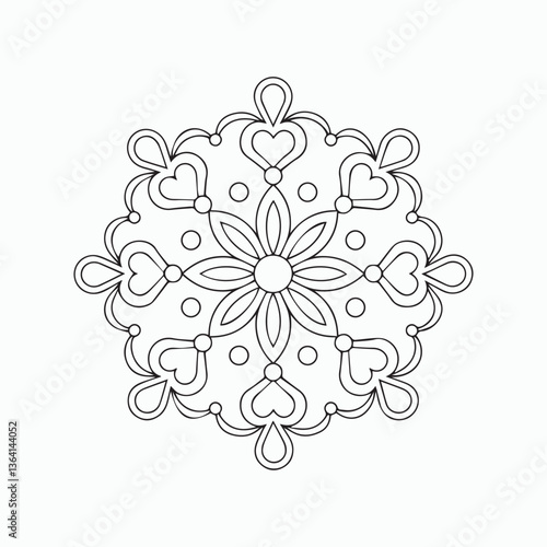 vector illustration of a floral ornament. Abstract geometric shapes. Mandala Circular Pattern - Henna Mehndi Design