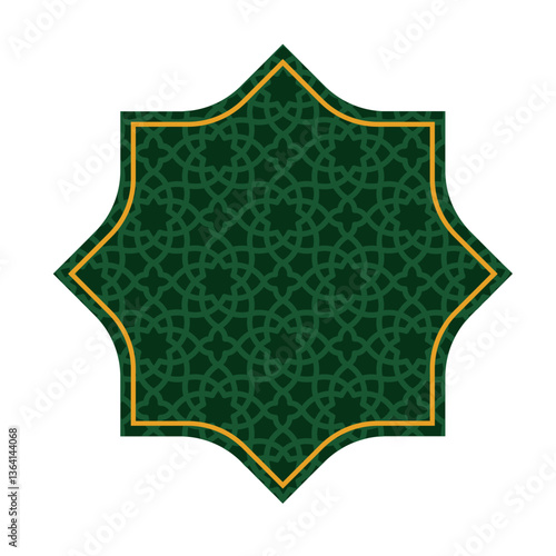 Elegant Islamic Pattern Border with Arch Doors, Windows, and Dome for Ramadan and Eid Decoration