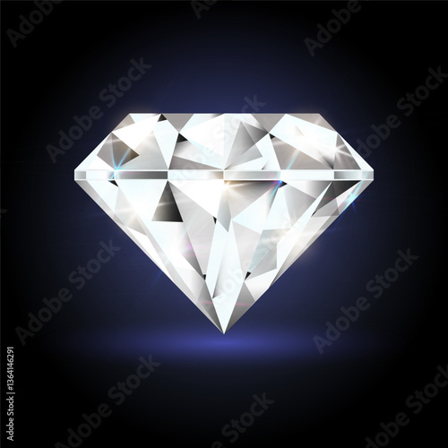 An exquisite diamond with flawless edges. Vector illustration