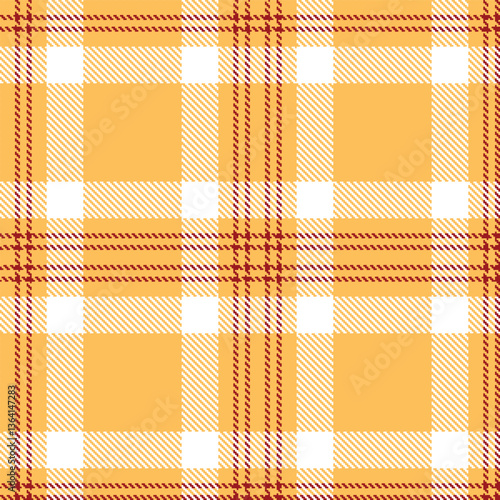 Vivid Butterscotch and Rich Deep Red Seamless Tartan Textile Design