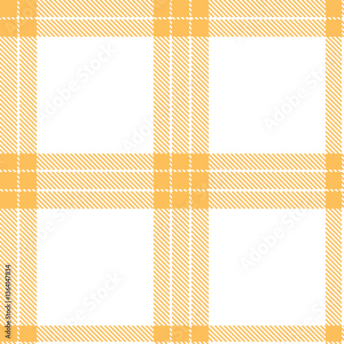 Pastel Butterscotch Seamless Tartan with Vivid White accents Textile Design