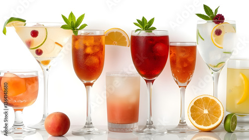Wallpaper Mural cocktails collection isolated on white background Torontodigital.ca