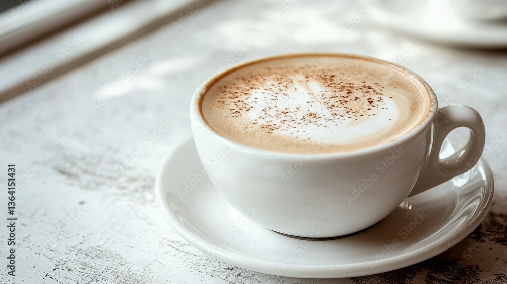 Obraz premium A beautifully crafted cup of coffee with artistic design on top