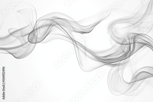 Abstract smoke swirls against a white background