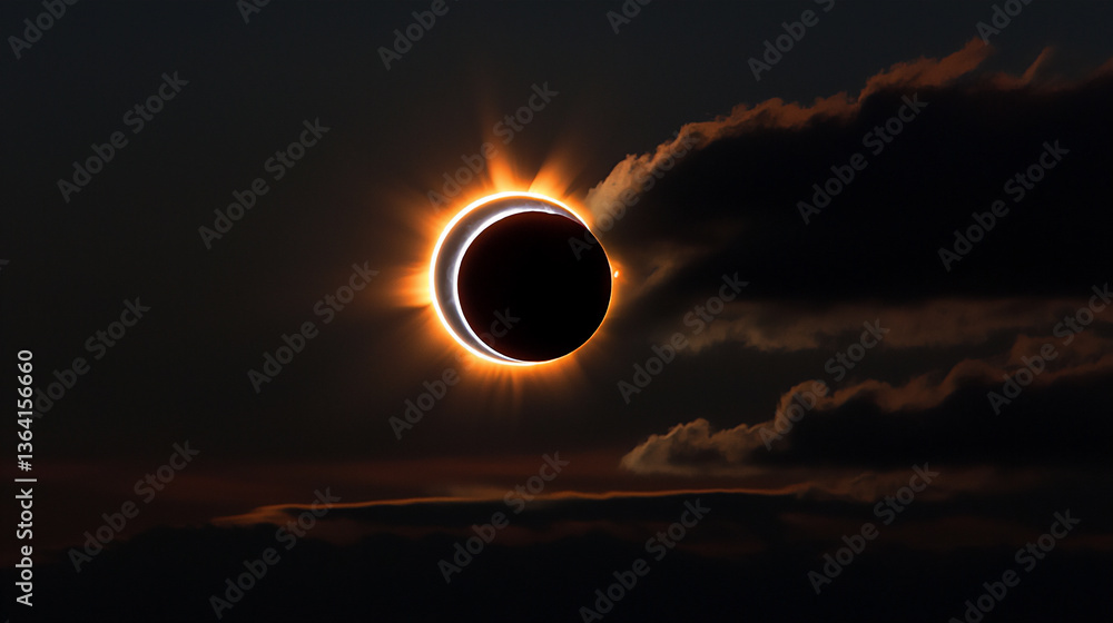 Obraz premium solar eclipse's rare occurrence