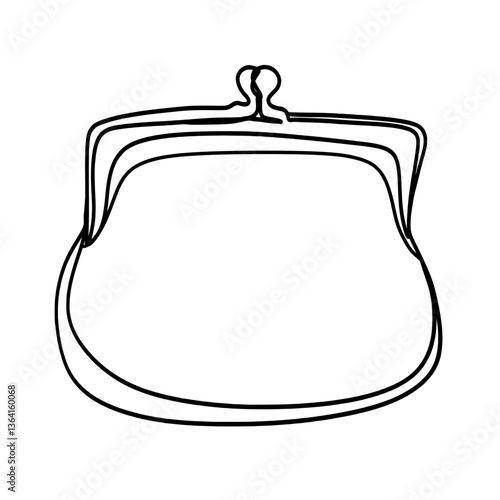 Clutch bag one line art drawing 