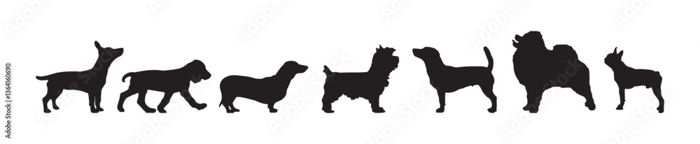 set stand dog animal silhouette set stand dog animal silhouette