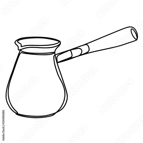 Turkish coffee pot one continuous line drawing 