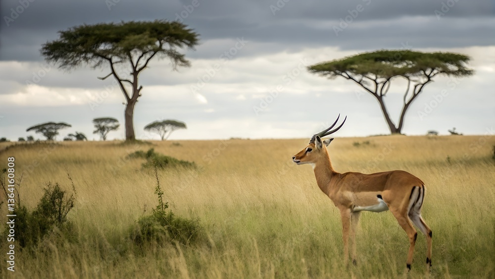 Fototapeta premium Male Impala Portrait AI Generated
