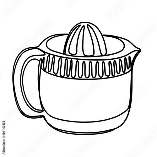 Lemon squeezer one line art drawing 