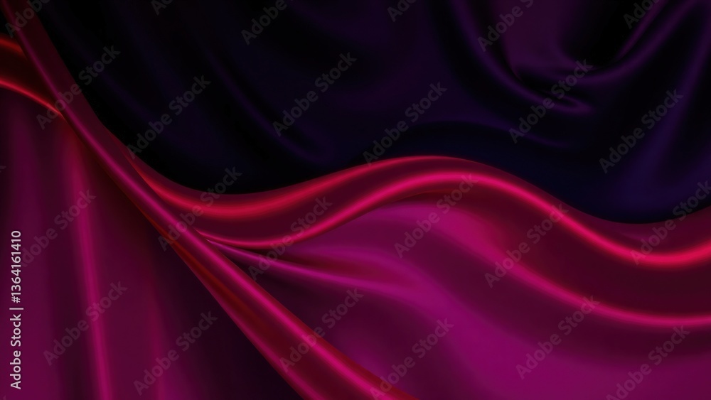 Obraz premium Black dark deep rich blue purple red burgundy plum wine maroon magenta abstract luxury background. Silk satin velvet fabric. Color gradient ombre. Curtain drapery fold wave line. Glitter shimmer shine