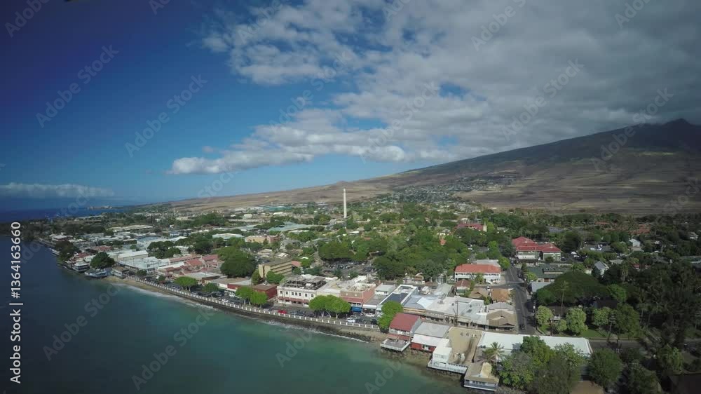 Historic Front st. Lahaina Maui Drone Wide, Hawaii (Before the wildfire) Historic Front st. Lahaina Maui Drone Wide, Hawaii (Before the wildfire)