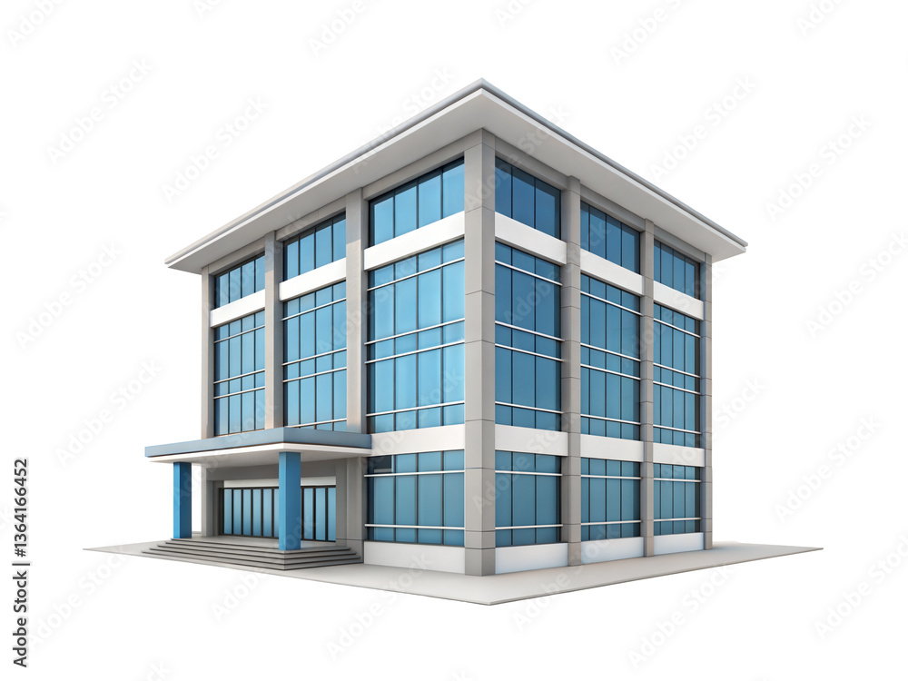 Modern office building with glass windows isolated on transparent background. Png Modern office building with glass windows isolated on transparent background. Png