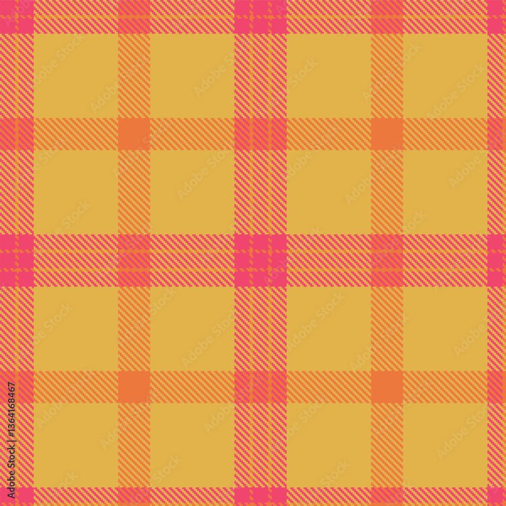 Fototapeta premium Soft Red Pink and Light Orangish Seamless Tartan Textile Design