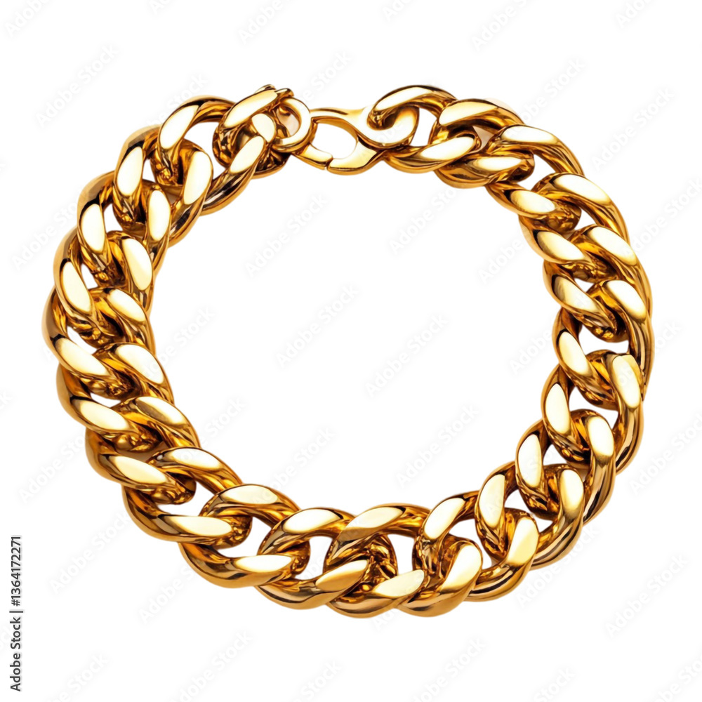 Obraz premium Gold chain bracelet luxury jewelry accessory wealth opulence