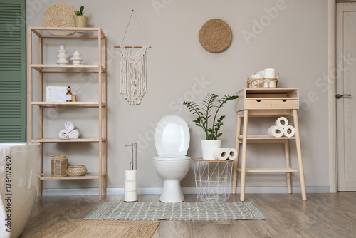 Interior of restroom with t...