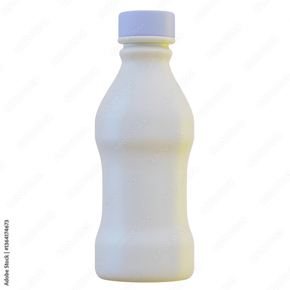 A minimalist transparent 3D rendering of a white plastic water bottle with a cap presented in a medium shot for use as a web UI icon or design element A minimalist transparent 3D rendering of a white plastic water bottle with a cap presented in a medium shot for use as a web UI icon or design element