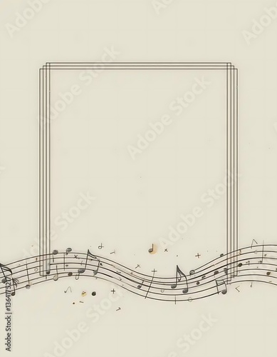 Music Sheet Border Design with Notes for Creative Content Framing
