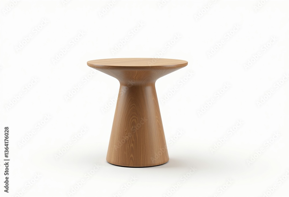 Discover the minimalist elegance of this modern wooden side table, featuring a simple shape and beautiful wood texture, flawlessly isolated on a crisp white background for seamless integration into yo Discover the minimalist elegance of this modern wooden side table, featuring a simple shape and beautiful wood texture, flawlessly isolated on a crisp white background for seamless integration into yo