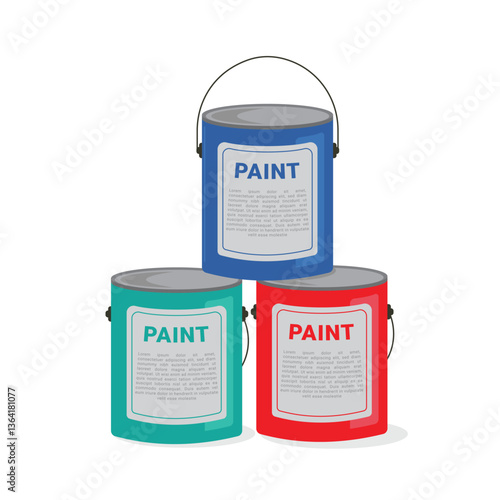 paint cans flat design