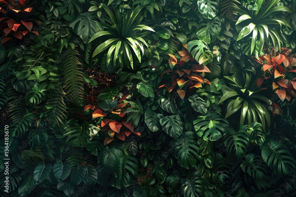 Premium Quality Picture of Wall of Lovely Dark Plants Premium Quality Picture of Wall of Lovely Dark Plants