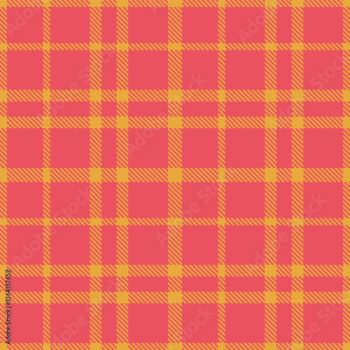 Light Butterscotch Seamless Tartan with Dark Faded Red accents Textile Design