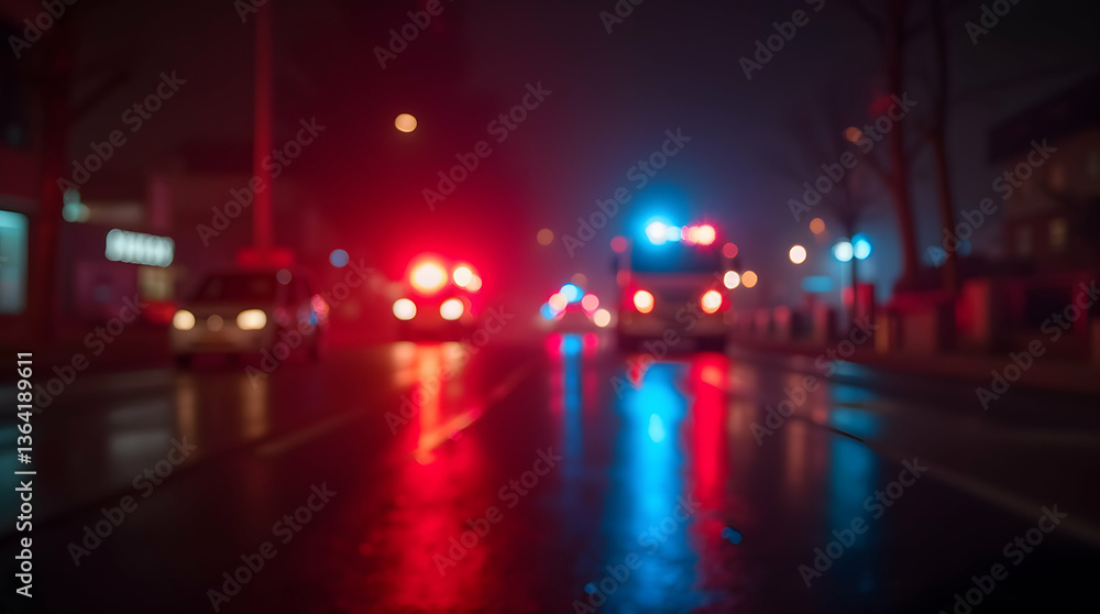 Blurred background of police flashing lights at the crime scene, Photo Illustration Image Picture Photography Blurred background of police flashing lights at the crime scene, Photo Illustration Image Picture Photography