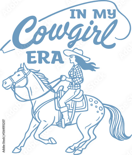 Vintage illustration of cowgirl vector t shirt design vector graphic typographic poster or tshirts