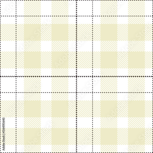 Modern Muted White Seamless Tartan Textile Design Variant 1199