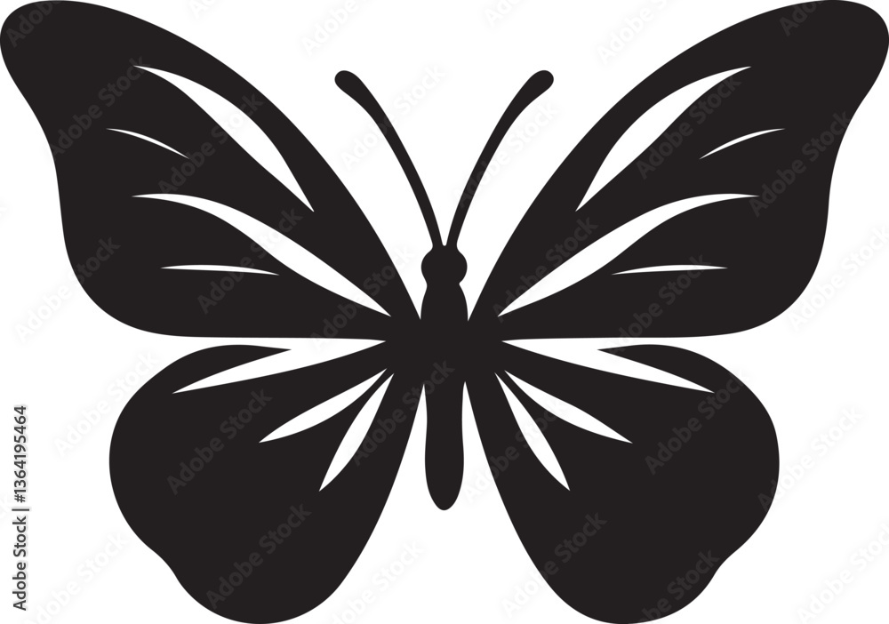 black and white butterfly, butterfly vector illustration, Butterflies silhouette black background on white Background black and white butterfly, butterfly vector illustration, Butterflies silhouette black background on white Background