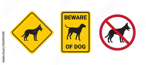 set beware of dog sign