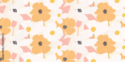 A seamless floral pattern o...