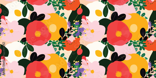 A vibrant, colorful floral ...
